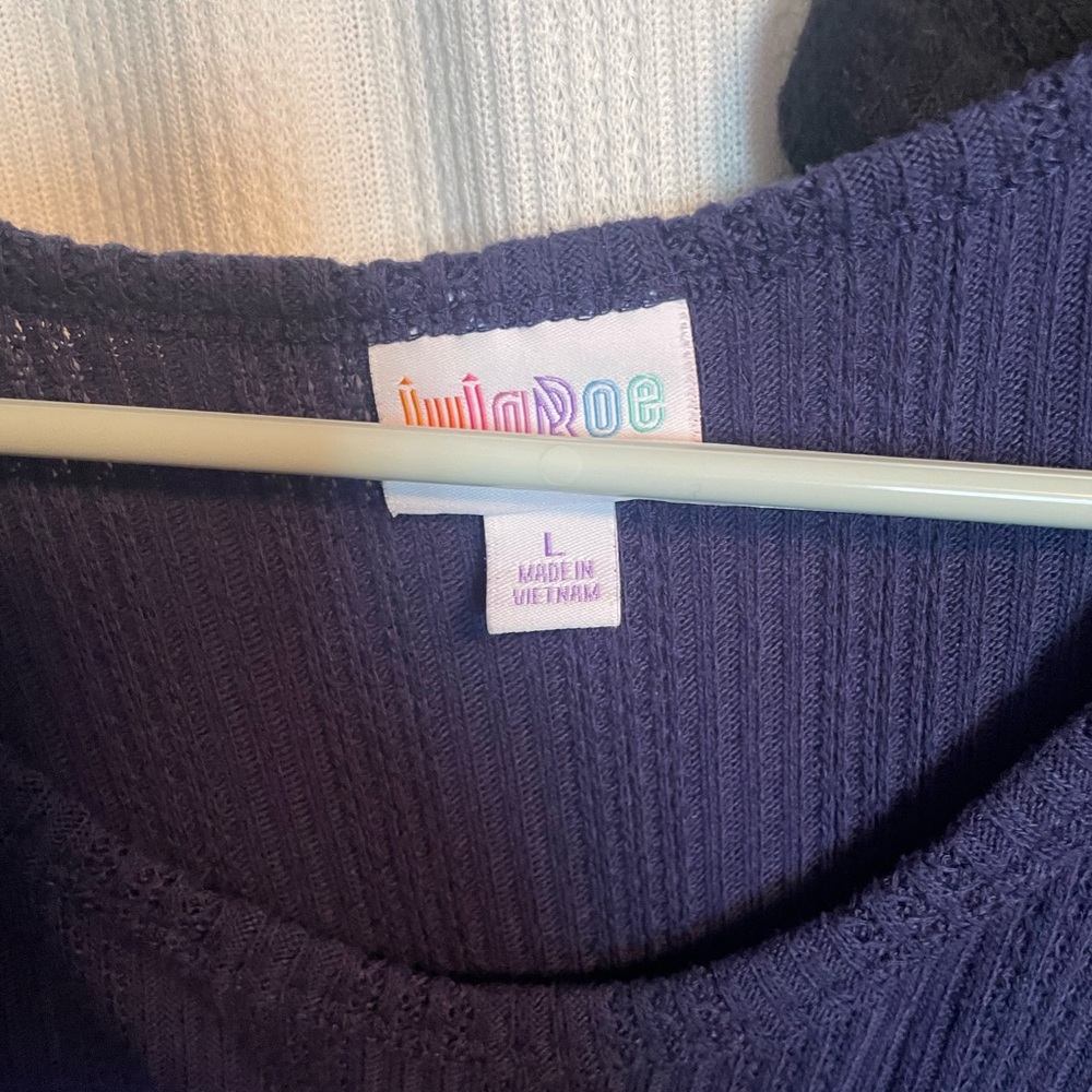 LuLaRoe Short Sleeve Tops - Black, White, Purple - Picture 3 of 7